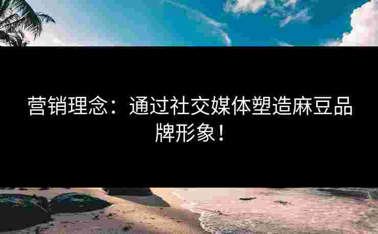 营销理念：通过社交媒体塑造麻豆品牌形象！