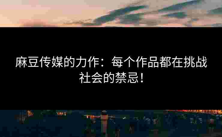 麻豆传媒的力作：每个作品都在挑战社会的禁忌！